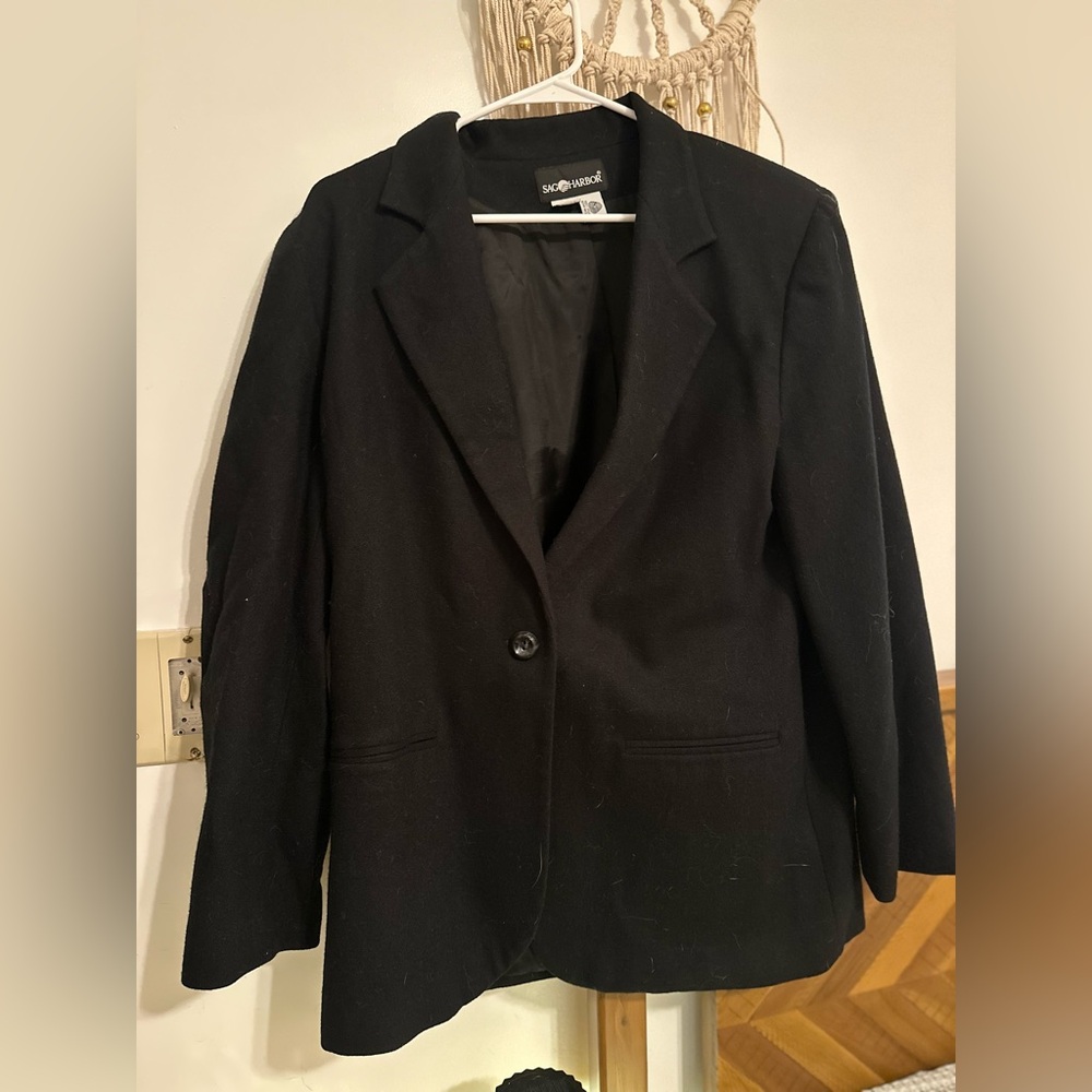 Vintage Sag Harbor Women's Black Blazer - Picture 2 of 3